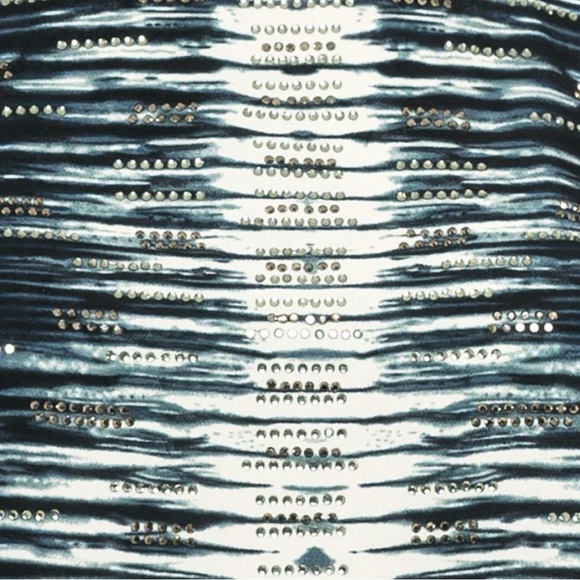 NWT OLSEN size M Long Sleeve Embellished Mixed Media Party Lounge T-Shirt women - Picture 5 of 9